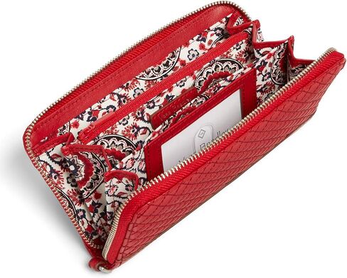 Carryall RFID Accordion Wristlet, Leather, Cardinal Red in Saudi Arabia