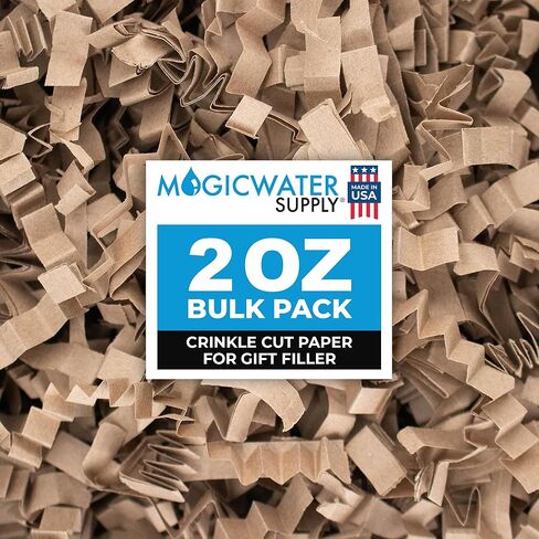 MagicWater Supply - 2 oz - Black & Gold - Crinkle Cut Paper Shred Filler great for Gift Wrapping, Basket Filling, Birthdays, Weddings, Anniversaries, Valentines Day, and other occasions in Kuwait