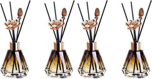 2PCS 60ml/2oz Empty Refillable Glass Diffuser Bottle Diffuser Jars Aromatherapy Storage Container Fragrance Accessories Use for DIY Replacement Reed Diffuser Sticks Decor (Amber Gradation) in Saudi Arabia