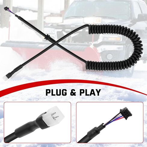 Jerbor 4-Pin Snow Plow Controller Cord Fit for Western Fisher Fleet Flex, 9-Button Handheld Controller Replacement Cable, Replaces #96464 in Saudi Arabia