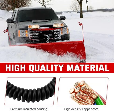 Jerbor 4-Pin Snow Plow Controller Cord Fit for Western Fisher Fleet Flex, 9-Button Handheld Controller Replacement Cable, Replaces #96464 in Saudi Arabia