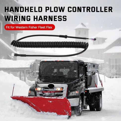 Jerbor 4-Pin Snow Plow Controller Cord Fit for Western Fisher Fleet Flex, 9-Button Handheld Controller Replacement Cable, Replaces #96464 in Saudi Arabia