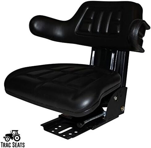 TRAC SEATS BLACK WAFFLE STYLE UNIVERSAL TRACTOR SUSPENSION SEAT WITH TILT FITS FORD/NEW HOLLAND 2000 2310 2600 2610 2810 2910 (SAME DAY SHIPPING - Delivers in 1-4 Business days) in Kuwait