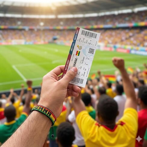 سوار علم غانا مطرز بكأس العالم 2026 من فاهاري - مصنوع يدويًا وقابل للتعديل in Kuwait
