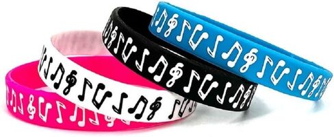 DATOA 4pcs Set Music Guitar Note Silicone Rubber Wristbands Wrap Bracelets for Men Women Music Lover Musican Gifts in Saudi Arabia