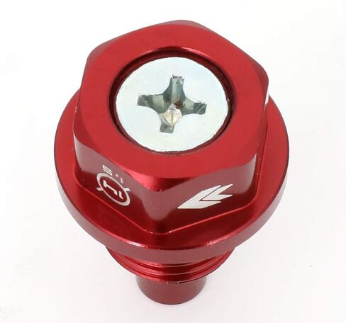 NRG Innovations Magnetic Oil Drain Plug, M14 X 1.5 Thread Size Engine Oil Drain Nut w/Washer, Red, T-6061 Aluminum w/Stainless Steel Internal Magnet, NRG-NOP-100RD in Saudi Arabia