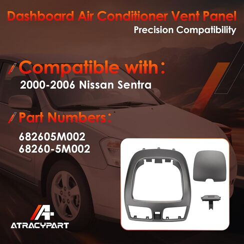 ATRACYPART Center Dashboard A/C Outlet Panel Air Vent Cover Storage Compatible with 2000-2006 Nissan Sentra Replaces# 682605M002, 68260-5M002 in Saudi Arabia