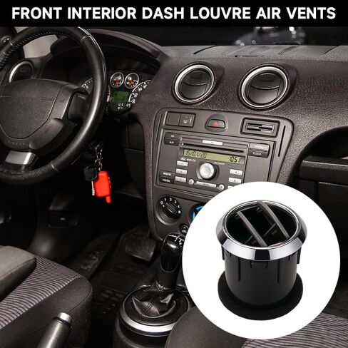Front Interior AC Vent Duct Louvre Dashboard Louver AC Heater Chrome Air Vent for Lincoln MKZ 2006-2009 for Ford Fusion 2006-2009 | Black, Plastic | Replaces 8H6Z19893AA in Saudi Arabia