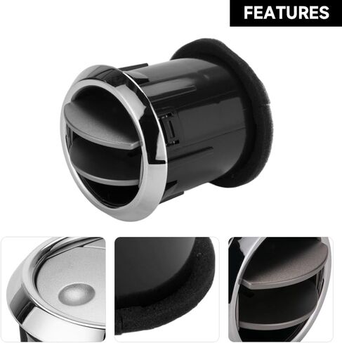 Front Interior AC Vent Duct Louvre Dashboard Louver AC Heater Chrome Air Vent for Lincoln MKZ 2006-2009 for Ford Fusion 2006-2009 | Black, Plastic | Replaces 8H6Z19893AA in Saudi Arabia