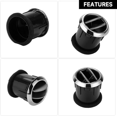 Front Interior AC Vent Duct Louvre Dashboard Louver AC Heater Chrome Air Vent for Lincoln MKZ 2006-2009 for Ford Fusion 2006-2009 | Black, Plastic | Replaces 8H6Z19893AA in Saudi Arabia