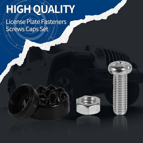 Car License Plate Fasteners Screws Caps Covers Black Universal Rhinestone License Plate Bolt Cap Plastic Washer in Saudi Arabia