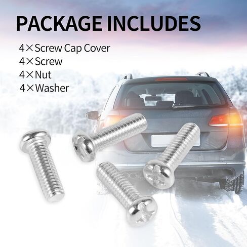 Car License Plate Fasteners Screws Caps Covers Black Universal Rhinestone License Plate Bolt Cap Plastic Washer in Saudi Arabia