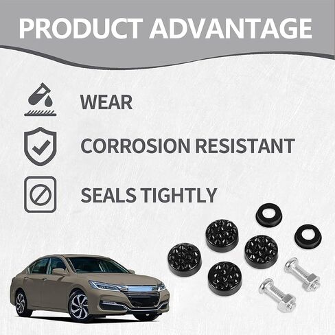 Car License Plate Fasteners Screws Caps Covers Black Universal Rhinestone License Plate Bolt Cap Plastic Washer in Saudi Arabia