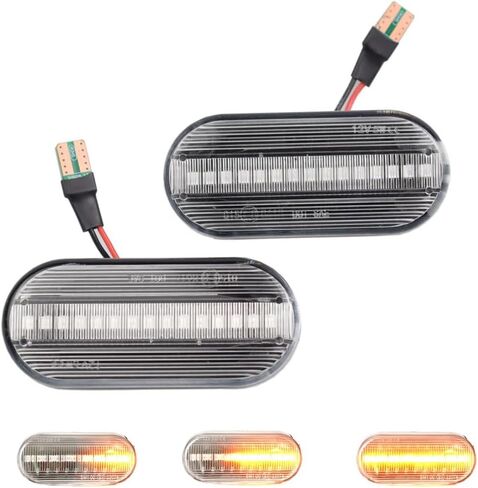 مصباح إشارة الانعطاف LED ضوء علامة جانبية للحاجز الأمامي متوافق مع VW Jetta MK4 Golf Bora Passat لمقعد إيبيزا 6L ليون لفورد فيوجن فوكس C-Max (كريستال) in Saudi Arabia