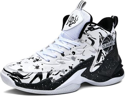 Qiucdzi Men's Basketball Shoes Non-Slip Breathable Outdoor Sneakers Fashion Graffiti Outdoor Sports Training Shoes for Running Walking in Kuwait