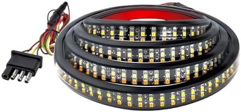 48" Truck Tailgate Light Bar, Triple Row Bright Flexible Strip w/Sequential Turn Signal Brake Reverse Light, IP67 Waterproof Stop Turn Signal Backup LED Strip for Pickup Trailer SUV in Saudi Arabia