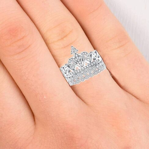 2.40 قيراط من الفضة الاسترليني عيار 925 مطلية بالذهب عيار 14 قيراط مكعب الزركون والزفاف وخطوبة الأميرة تيارا الملكة تاج 2 قطعة مجموعة خاتم الحب أفضل الهدايا للنساء in Kuwait