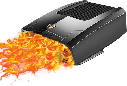 سخان 12 فولت للسيارة، 150 وات، مروحة تبريد سريعة التسخين، مزيل الضباب ومزيل الصقيع، دوران 360 درجة، سخان سيارة محمول يمكن توصيله بولاعة السجائر، حرارة هواء صغيرة 202514 in Kuwait