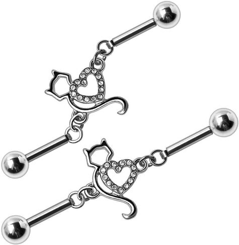 Stainless Steel Lovely Cat Chain Industrial Barbell in Saudi Arabia