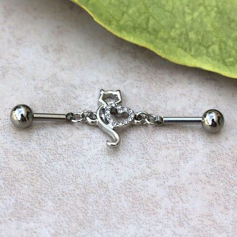 Stainless Steel Lovely Cat Chain Industrial Barbell in Saudi Arabia