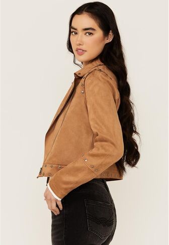 سترة موتو يوركشاير مرصعة ومطرزة للنساء من Idyllwind - IWFA24O66-TAN Medium US in Saudi Arabia