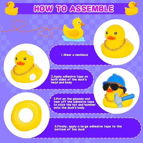 Cool Rubber Duck with Hammer, Sunglasses & Hard Hat - Dashboard Decorations for Car, Office & Car Ducking, Stress Relief Gift in Kuwait