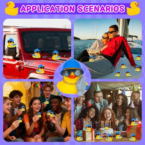 Cool Rubber Duck with Hammer, Sunglasses & Hard Hat - Dashboard Decorations for Car, Office & Car Ducking, Stress Relief Gift in Kuwait