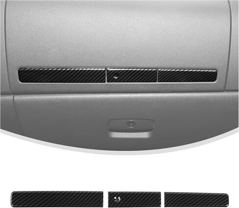 Linskip صندوق القفازات متوافق مع Chevy Silverado 2007-2013 & GMC Sierra 1500 2500HD 3500HD، زخرفة لوحة قيادة الركاب، ملحقات داخلية 3 قطع (ألياف الكربون السوداء) in Saudi Arabia