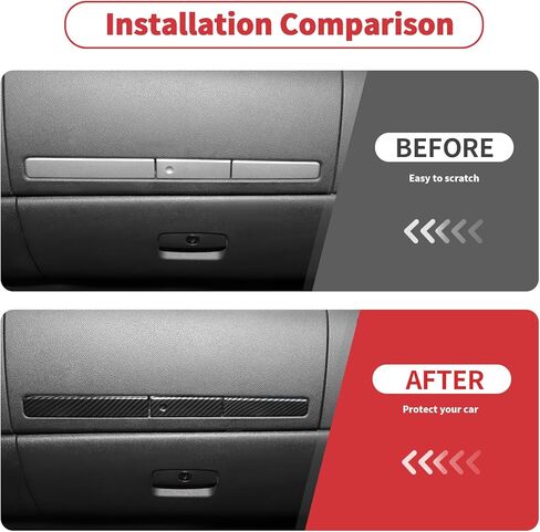 Linskip صندوق القفازات متوافق مع Chevy Silverado 2007-2013 & GMC Sierra 1500 2500HD 3500HD، زخرفة لوحة قيادة الركاب، ملحقات داخلية 3 قطع (ألياف الكربون السوداء) in Saudi Arabia