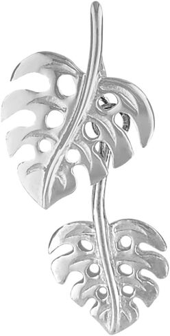 Sterling Silver Double Monstera Dangle Pendant in Saudi Arabia