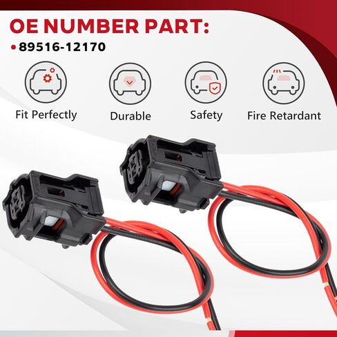 Female ABS Wheel Speed Sensor Connector Pigtail Wire Harness Compatible with Toyota Avalon C-HR Camry Corolla Highlander Landcruiser Prius RAV4 Tundra for Lexus NX RX 89516-12170 2PCS in Saudi Arabia