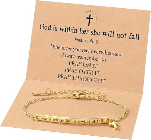 CZFSWT God Is Within Her She Will Not Fall Bracelet, Bible Verse Bracelets, Christian Bracelets Suitable for Daily Accessories and Spiritual Inspiration in Saudi Arabia