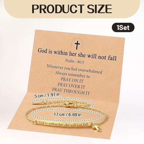 CZFSWT God Is Within Her She Will Not Fall Bracelet, Bible Verse Bracelets, Christian Bracelets Suitable for Daily Accessories and Spiritual Inspiration in Saudi Arabia