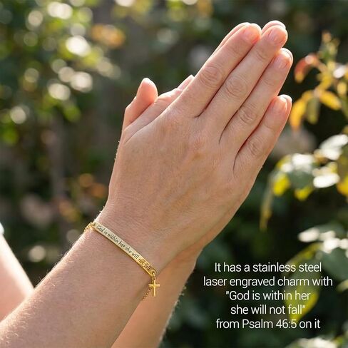 CZFSWT God Is Within Her She Will Not Fall Bracelet, Bible Verse Bracelets, Christian Bracelets Suitable for Daily Accessories and Spiritual Inspiration in Saudi Arabia