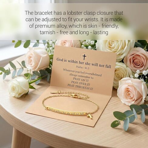 CZFSWT God Is Within Her She Will Not Fall Bracelet, Bible Verse Bracelets, Christian Bracelets Suitable for Daily Accessories and Spiritual Inspiration in Saudi Arabia