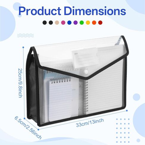 SHENLIU 10 Pack Plastic Expanding File Folders, A4 Size Colorful File Folders Envelope with Snap Closure and Pocket Waterproof Documents Holder Paper Organizer in Saudi Arabia