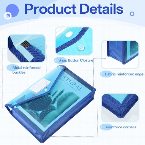 SHENLIU 10 Pack Plastic Expanding File Folders, A4 Size Colorful File Folders Envelope with Snap Closure and Pocket Waterproof Documents Holder Paper Organizer in Saudi Arabia