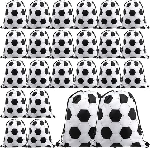 MAQUITA 24 Pcs Football Drawstring Bags, Football Drawstring Backpacks Party Favors Cinchs Goodie for Gym Party Favors Bags in Saudi Arabia