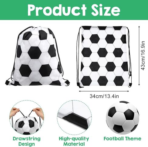MAQUITA 24 Pcs Football Drawstring Bags, Football Drawstring Backpacks Party Favors Cinchs Goodie for Gym Party Favors Bags in Saudi Arabia