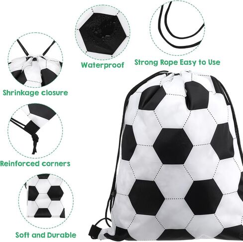 MAQUITA 24 Pcs Football Drawstring Bags, Football Drawstring Backpacks Party Favors Cinchs Goodie for Gym Party Favors Bags in Saudi Arabia
