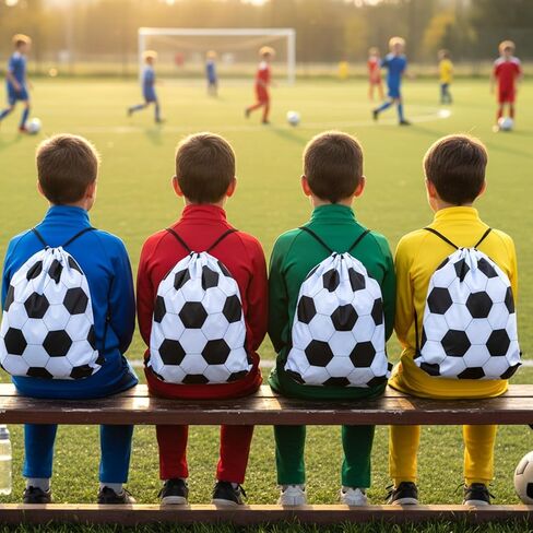 MAQUITA 24 Pcs Football Drawstring Bags, Football Drawstring Backpacks Party Favors Cinchs Goodie for Gym Party Favors Bags in Saudi Arabia