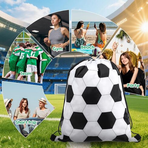 MAQUITA 24 Pcs Football Drawstring Bags, Football Drawstring Backpacks Party Favors Cinchs Goodie for Gym Party Favors Bags in Saudi Arabia