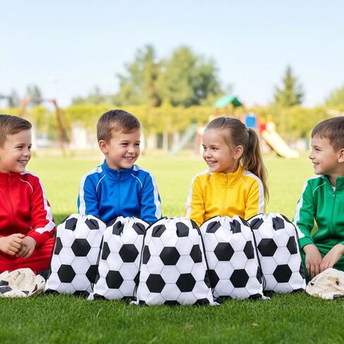MAQUITA 24 Pcs Football Drawstring Bags, Football Drawstring Backpacks Party Favors Cinchs Goodie for Gym Party Favors Bags in Saudi Arabia