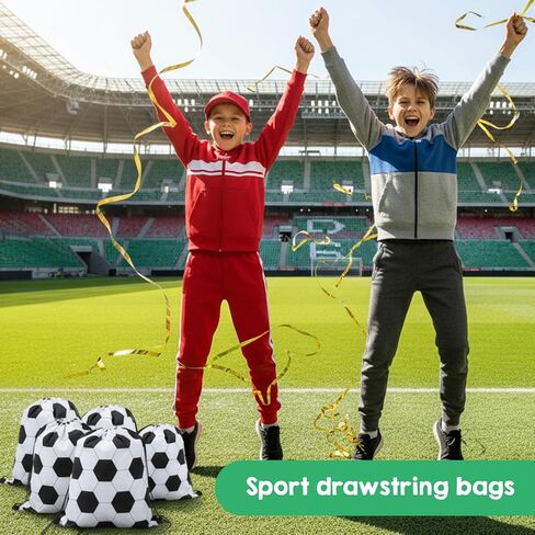 MAQUITA 24 Pcs Football Drawstring Bags, Football Drawstring Backpacks Party Favors Cinchs Goodie for Gym Party Favors Bags in Saudi Arabia