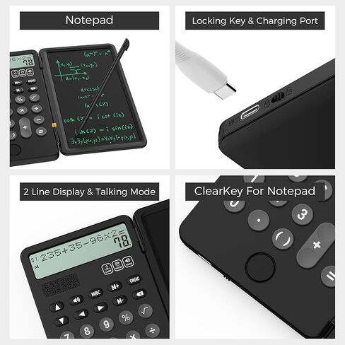 الآلات الحاسبة الناطقة المكتبية القابلة لإعادة الشحن للمدرسة، آلة حاسبة مكتبية من ROATEE مع شاشة عرض بخطين للمفكرة، ملحقات مكتبية، لوازم مدرسية، آلات حاسبة للأطفال في الكلية، زر كبير بسيط للطلاب in Kuwait