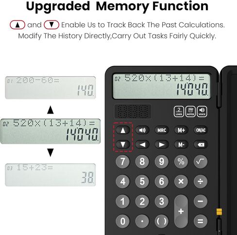 الآلات الحاسبة الناطقة المكتبية القابلة لإعادة الشحن للمدرسة، آلة حاسبة مكتبية من ROATEE مع شاشة عرض بخطين للمفكرة، ملحقات مكتبية، لوازم مدرسية، آلات حاسبة للأطفال في الكلية، زر كبير بسيط للطلاب in Kuwait