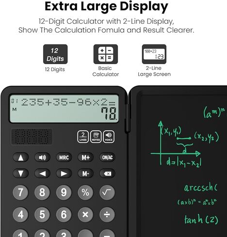 الآلات الحاسبة الناطقة المكتبية القابلة لإعادة الشحن للمدرسة، آلة حاسبة مكتبية من ROATEE مع شاشة عرض بخطين للمفكرة، ملحقات مكتبية، لوازم مدرسية، آلات حاسبة للأطفال في الكلية، زر كبير بسيط للطلاب in Kuwait