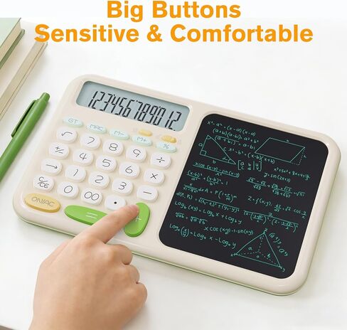 آلة حاسبة أساسية للمكتب مع مفكرة للمدرسة GUYUCOM لطيفة وبسيطة وزر كبير قياسي وآلة حاسبة Kawaii لمكتب العودة إلى اللوازم المدرسية وآلة حاسبة غير علمية وآلات حاسبة أساسية خضراء للطلاب in Kuwait