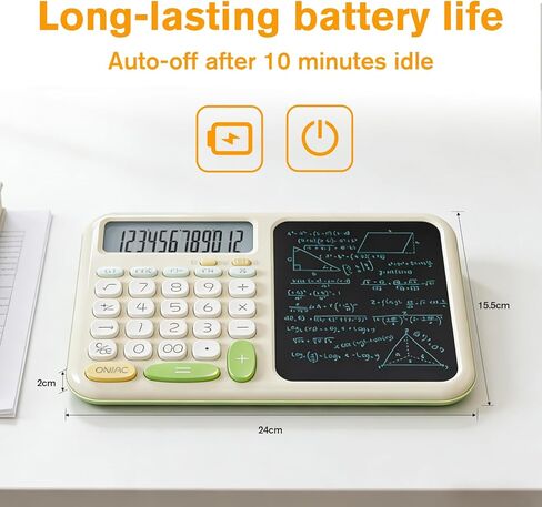 آلة حاسبة أساسية للمكتب مع مفكرة للمدرسة GUYUCOM لطيفة وبسيطة وزر كبير قياسي وآلة حاسبة Kawaii لمكتب العودة إلى اللوازم المدرسية وآلة حاسبة غير علمية وآلات حاسبة أساسية خضراء للطلاب in Kuwait