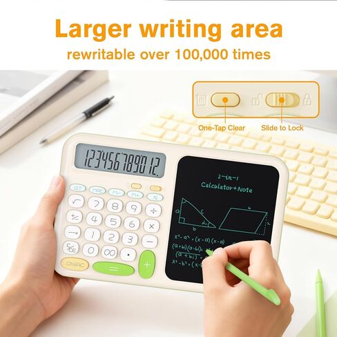 آلة حاسبة أساسية للمكتب مع مفكرة للمدرسة GUYUCOM لطيفة وبسيطة وزر كبير قياسي وآلة حاسبة Kawaii لمكتب العودة إلى اللوازم المدرسية وآلة حاسبة غير علمية وآلات حاسبة أساسية خضراء للطلاب in Kuwait